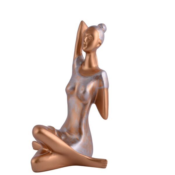 Suitable for home decor Yoga Posture Lady Statue Idol for Home Yoga Statue admirable piece of gift (Golden) - Image 3