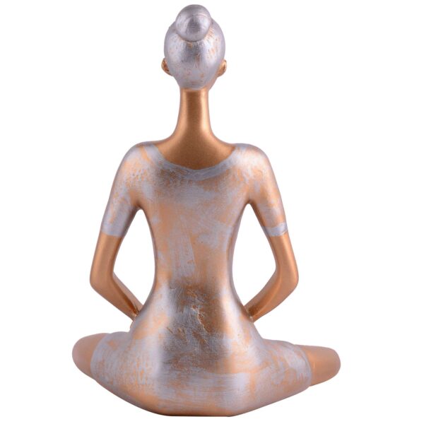 Suitable for home decor Yoga Posture Lady Statue Idol for Home Yoga Statue admirable piece of gift (Golden) - Image 4