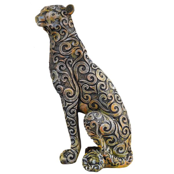 Panther Sitting Position Animal Showpiece Antique Sculpture for Home Decor Showpiece Figurine -2 - Image 2