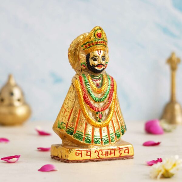 Shree Khatu Shyam Ji Murti Baba Khatu Maharaj Idol Statue Sculpture Pooja Idols - Home D?cor Brass Lord Best Item for Puja and Home, Temple & Office Multicolor