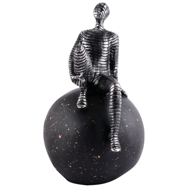 Men Sitting on Ball Showpiece for Home Decor Showpiece, Atlas Sculpture for Office Table Décor multicolour - Image 3