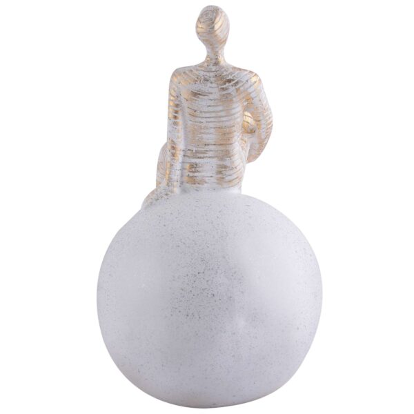 Men Sitting on Ball Showpiece for Home Decor Showpiece, Atlas Sculpture for Office Table Décor multicolour - Image 4